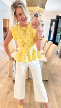 Lemon Polka Dot Ruffle Hem Top