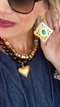 Gold and Natural Beaded Neckalce