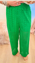 Green Eyelet Pants