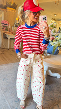 Cherry Cream Stripe Contrast Cardigan