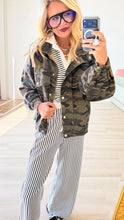Camo High Neck Oversized Jacket