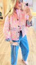 Pink and Navy Multi Print Reversible Jacket