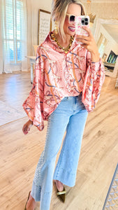Pink Horse Print Blouse