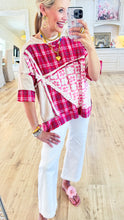 Pink Plaid Floral Top