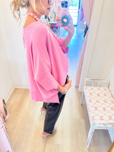 Pink Short Sleeve Pullover Sweater