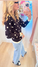 Black and White Polka Dot Knit Cardigan