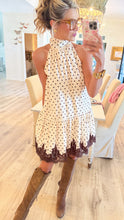 Ecru Polka Dot Sleeveless Mini Dress