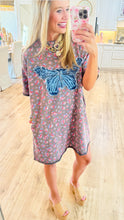 Mocha Floral Butterfly Patch Dress