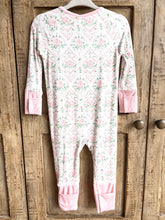 Pink and Green Floral Two Way Zipper Onesie
