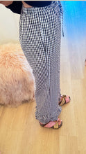 Black Gingham Layered Ruffle Hem Pants