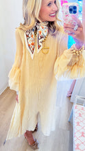 Ivory Floral Embroidered Crinkle Dress
