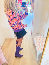 Pink and Purple Multi Jacquard Halloween Sweater