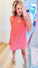 Red Gingham Contrast Trim Dress