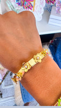Gold and Pearl Flower Bracelet