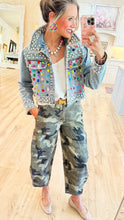 Denim Multi Stone and Pearl Detailed Jacket