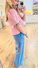Red Stripe Pattern Top