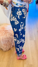 Denim Printed Barrel Leg Jeans