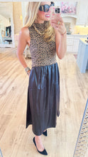 THML Animal Print Contrast Maxi Dress