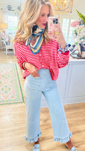 Light Denim Mineral Washed Ruffle Hem Pants