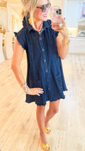 Dark Denim Ruffle Mini Dress