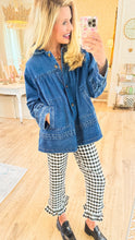 Dark Denim Pleated Detail Jacket