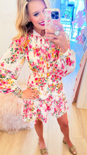 Long Sleeve Waist Smocked Mini Dress