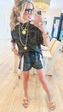 RESTOCK Camo Pink Side Lace Detail Short Set