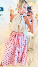 Dusty Rose Polka Dot Flare Maxi Skirt