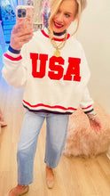 White USA Patch Sweatshirt