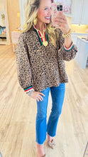 Leopard Textured Zip Up Top