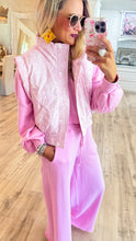 Pink Rib Matching Pant Set