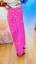 Pink Checkered Wide Leg Pants