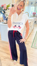 Navy Pleated Sweatpants