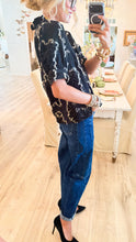 Black Ruffle Neck Burnout Velvet Top