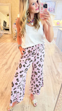 Mauve Cheetah Print Mineral Washed Wide Leg Pants