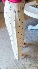 Cream and Navy Polka Dot Barrell Jeans