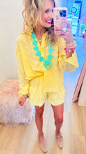 Yellow Floral Embroidered Short Set