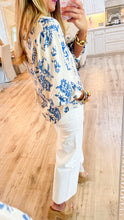 Blue Button Down Top