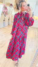 Red and Green Plaid Maxi Dress