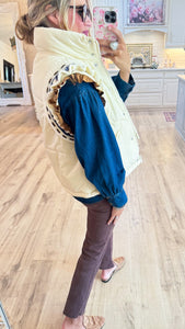 Ivory Contrast Embroidered Vest