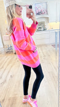 Pink and Orange Stripe Cardigan