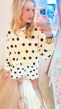 Cream and Black Polka Dot Terry Short Set