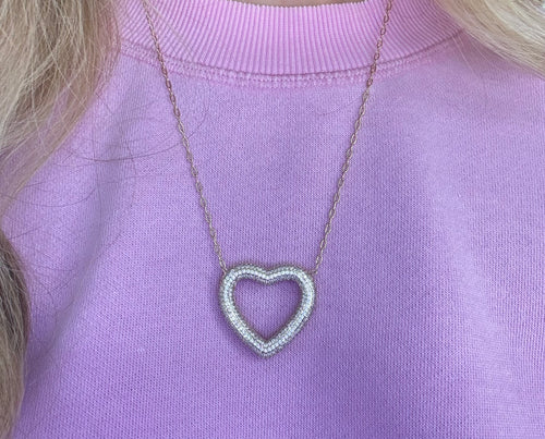 Heart Outline Gold Necklace