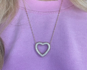 Heart Outline Gold Necklace