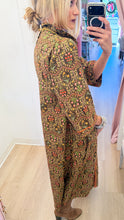 Olive and Toffee Floral Midi Dress