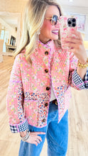 Pink and Navy Multi Print Reversible Jacket