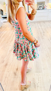 Ecru Dropped Waist Mini Dress
