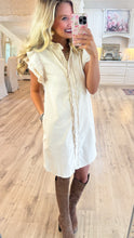 Bone Snow Washed Button Down Mini Dress