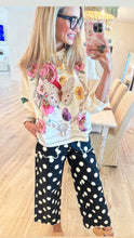 Beige Floral and Pearl Embellished Top