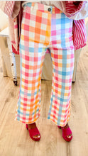 Pastel Multi Gingham Wide Leg Jeans